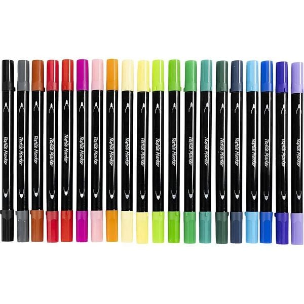 Produktbild: Creativ Company Textil-Marker, Standard-Farben, Strichst&auml;rke 2,3+3,6 mm, 20er Set