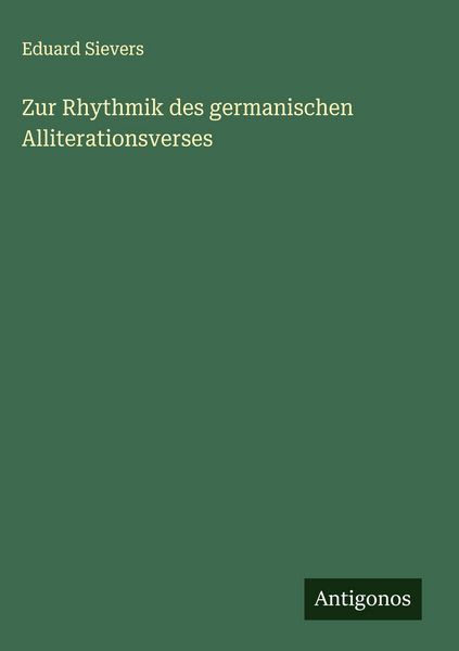 Produktbild: Zur Rhythmik des germanischen Alliterationsverses