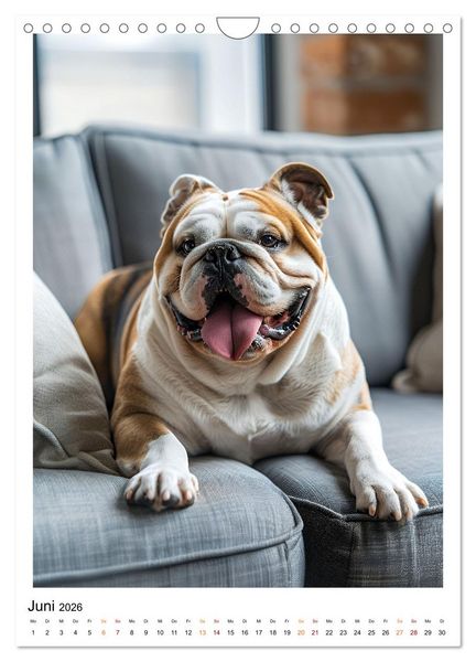 Produktbild: Englische Bulldogge - sanfter Kumpel (Wandkalender 2026 DIN A4 hoch), CALVENDO Monatskalender