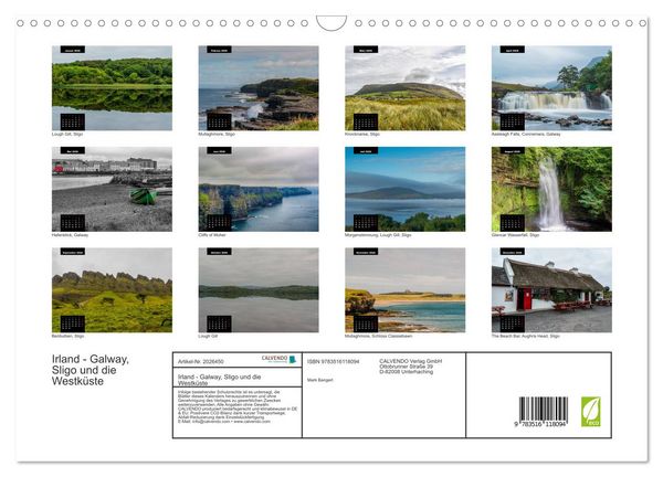 Produktbild: Irland - Galway, Sligo und die Westk&uuml;ste (Wandkalender 2026 DIN A3 quer), CALVENDO Monatskalender