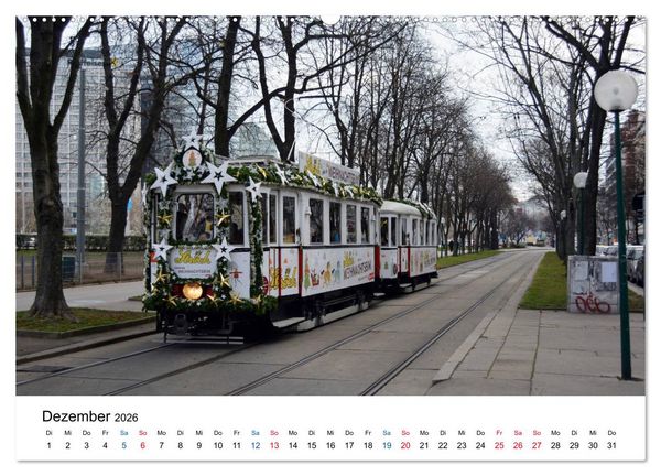 Produktbild: Mit der Bim durch Wien - Die Wiener Stra&szlig;enbahn (hochwertiger Premium Wandkalender 2026 DIN A2 quer), Kunstdruck in Hochglanz