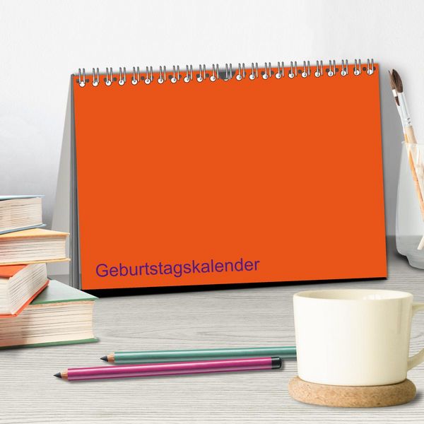 Produktbild: Bastel-Geburtstagskalender orange / Geburtstagskalender (Tischkalender 2026 DIN A5 quer), CALVENDO Monatskalender
