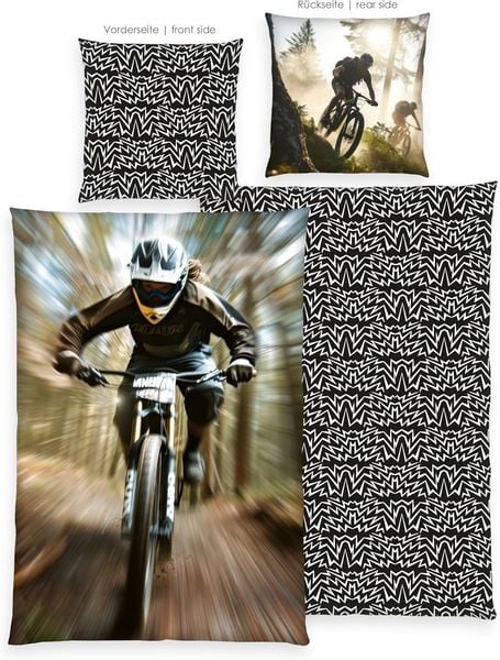 Produktbild: Herding 4859437050 - Young Collection, Mountainbike, Bettw&auml;sche-Set, Mikrofaser, 80 x 80 cm, 135 x 200 cm