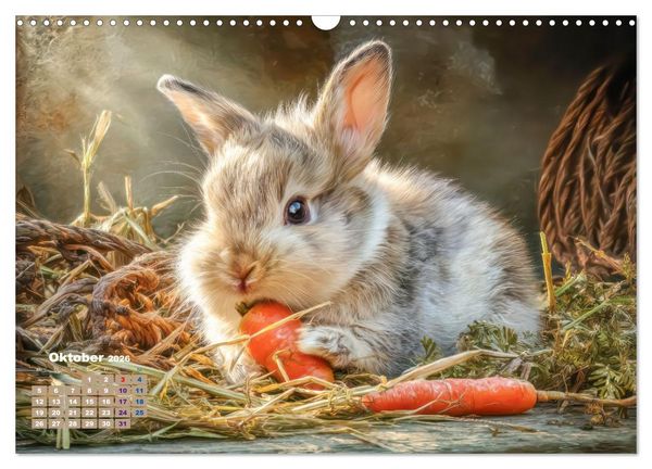 Produktbild: Kaninchenportraits &ndash; Szenen voller Charme (Wandkalender 2026 DIN A3 quer), CALVENDO Monatskalender