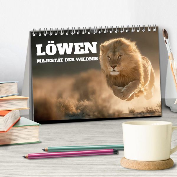 Produktbild: L&ouml;wen - Majest&auml;t der Wildnis (Tischkalender 2026 DIN A5 quer), CALVENDO Monatskalender
