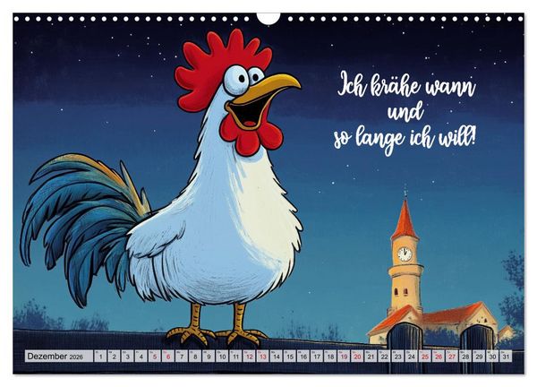 Produktbild: Verr&uuml;cktes H&uuml;hnervolk (Wandkalender 2026 DIN A3 quer), CALVENDO Monatskalender