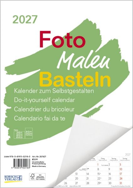 Produktbild: Foto-Malen-Basteln A4 wei&szlig; Notice 2027
