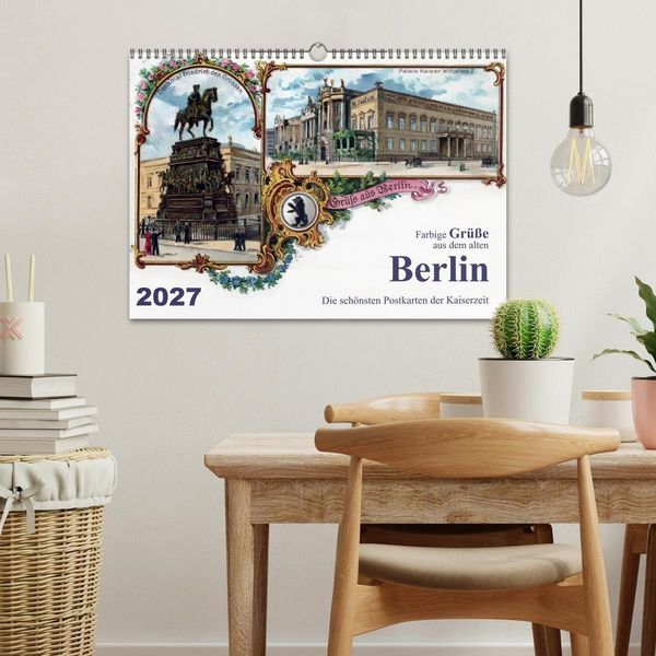Produktbild: Farbige Gr&uuml;&szlig;e aus dem alten Berlin - Die sch&ouml;nsten Postkarten der Kaiserzeit (Wandkalender 2027 DIN A3 quer), CALVENDO Monatskalender