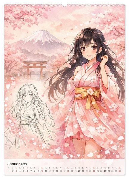 Produktbild: Anime Weltreise (hochwertiger Premium Wandkalender 2027 DIN A2 hoch), Kunstdruck in Hochglanz