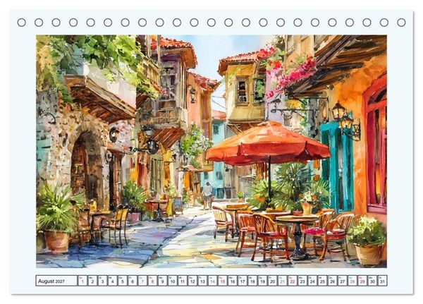 Produktbild: Bulgarien. K&uuml;nstlerische Aquarelle zwischen Altstadt und Meer (Tischkalender 2027 DIN A5 quer), CALVENDO Monatskalender