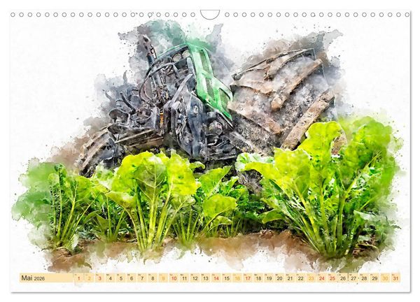 Produktbild: Traktoren - malerische Kraftpakete in der Landwirtschaft (Wandkalender 2026 DIN A3 quer), CALVENDO Monatskalender