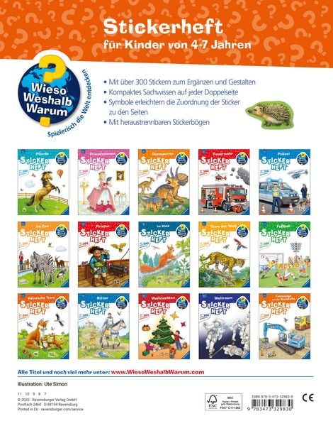 Produktbild: Wieso? Weshalb? Warum? Stickerheft - Heimische Tiere