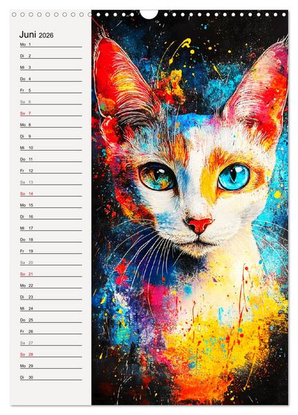 Produktbild: Katzenportraits. Moderne Samtpfoten-Kunst (Wandkalender 2026 DIN A3 hoch), CALVENDO Monatskalender