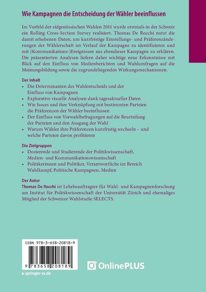 Produktbild: Wie Kampagnen die Entscheidung der W&auml;hler beeinflussen