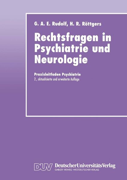 Produktbild: Rechtsfragen in Psychiatrie und Neurologie