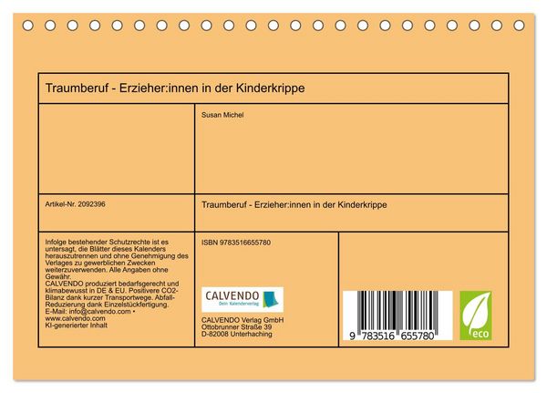 Produktbild: Traumberuf - Erzieher:innen in der Kinderkrippe (Tischkalender 2026 DIN A5 quer), CALVENDO Monatskalender