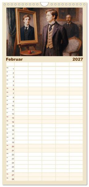 Produktbild: Familienplaner 2027 - Oscar Wilde mit 5 Spalten (Wandkalender, 21 x 45 cm) CALVENDO