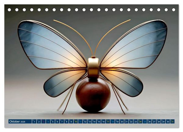 Produktbild: Artwork Schmetterlinge - Filigrane Leichtigkeit (Tischkalender 2026 DIN A5 quer), CALVENDO Monatskalender