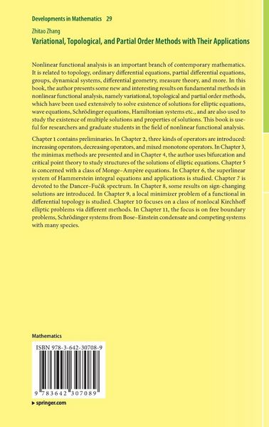 Produktbild: Variational, Topological, and Partial Order Methods with Their Applications