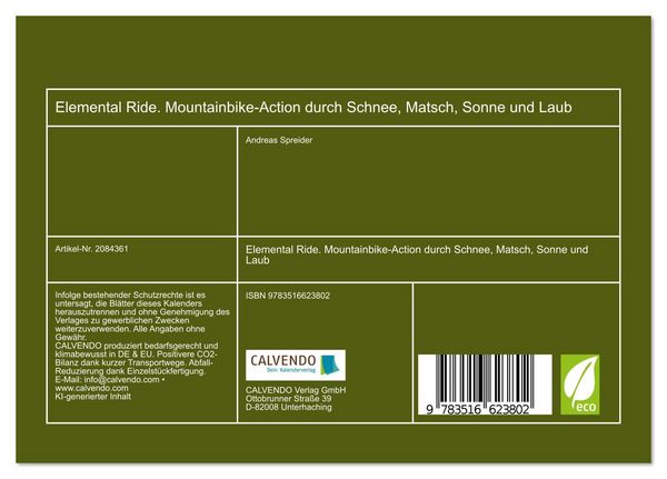 Produktbild: Elemental Ride. Mountainbike-Action durch Schnee, Matsch, Sonne und Laub (Tischkalender 2026 DIN A5 quer), CALVENDO Monatskalender