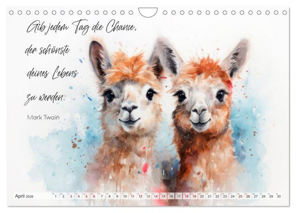 Produktbild: MOTIVATION Spr&uuml;che mit s&uuml;&szlig;en Tierkindern (Wandkalender 2026 DIN A4 quer), CALVENDO Monatskalender