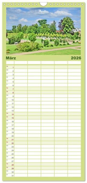 Produktbild: Familienplaner 2026 - Schlossgarten Neustrelitz mit 5 Spalten (Wandkalender, 21 x 45 cm) CALVENDO