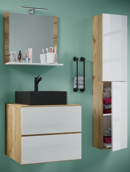 Produktbild: 4-tlg Waschtisch Badm&ouml;bel Lendas 60 cm L Schublade