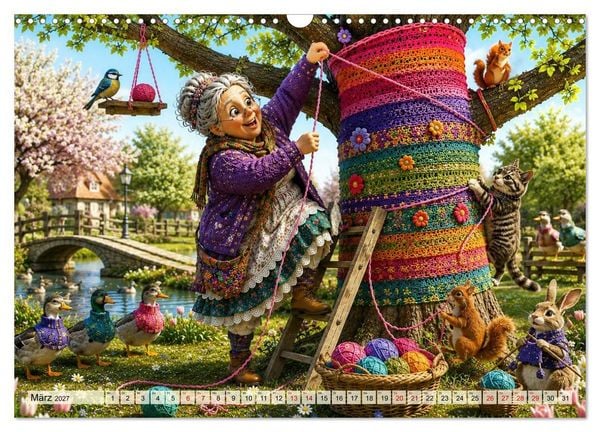 Produktbild: Die strickende Oma (Wandkalender 2027 DIN A3 quer), CALVENDO Monatskalender