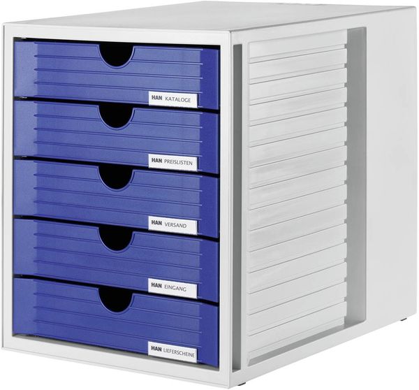 HAN Systembox 1450-14 Schubladenbox Lichtgrau DIN A4, DIN C4 Anzahl der Schubfächer: 5