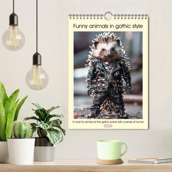 Produktbild: Funny animals in gothic style (Wall Calendar 2026 DIN A4 portrait), CALVENDO 12 Month Wall Calendar