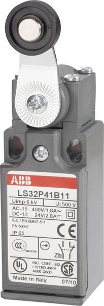 ABB 1SBV010341R1211 LS32P41B11 Endschalter 400 V/AC 1.8A Rollenhebel tastend IP65 1St.