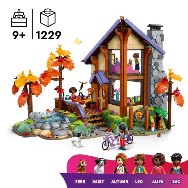 Produktbild: LEGO Friends 42705 Gem&uuml;tliche H&uuml;tte im Herbstwald, Bauspielzeug, 4 Spielfiguren, ein Hund und ein Eichh&ouml;rnchen