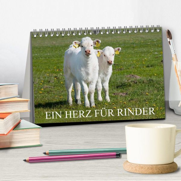 Produktbild: Ein Herz f&uuml;r Rinder (Tischkalender 2026 DIN A5 quer), CALVENDO Monatskalender