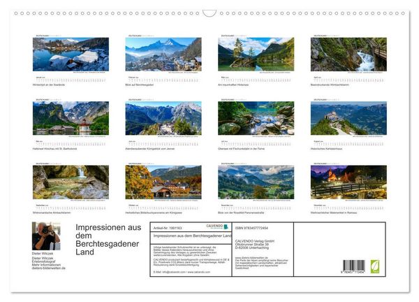 Produktbild: Impressionen aus dem Berchtesgadener Land (Wandkalender 2026 DIN A2 quer), CALVENDO Monatskalender