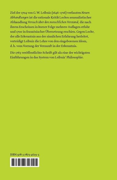 Produktbild: Neue Abhandlungen &uuml;ber den menschlichen Verstand