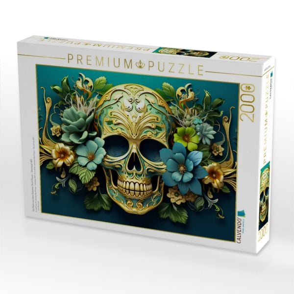 Produktbild: CALVENDO Puzzle Ein Motiv aus dem Kalender Skull Flower - Totenkopf ART | 2000 Teile Lege-Gr&ouml;&szlig;e 90x67cm Foto-Puzzle f&uuml;r gl&uuml;ckliche Stunden
