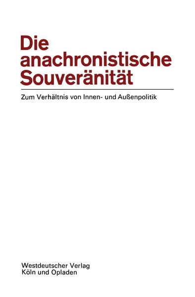Produktbild: Die anachronistische Souver&auml;nit&auml;t