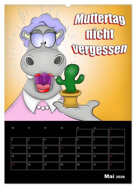 Produktbild: Cartoons - mir doch Bockwurscht (hochwertiger Premium Wandkalender 2026 DIN A2 hoch), Kunstdruck in Hochglanz