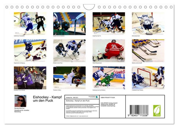 Produktbild: Eishockey - Kampf um den Puck (Wandkalender 2026 DIN A4 quer), CALVENDO Monatskalender