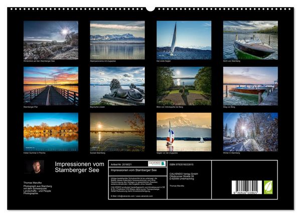 Produktbild: Impressionen vom Starnberger See (hochwertiger Premium Wandkalender 2026 DIN A2 quer), Kunstdruck in Hochglanz