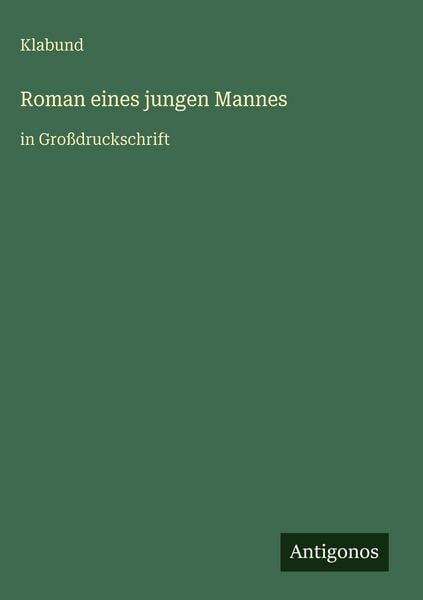 Produktbild: Roman eines jungen Mannes