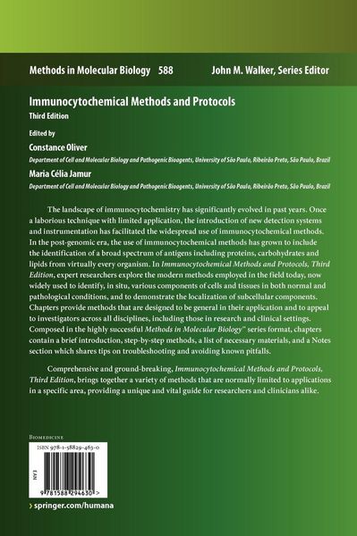 Produktbild: Immunocytochemical Methods and Protocols