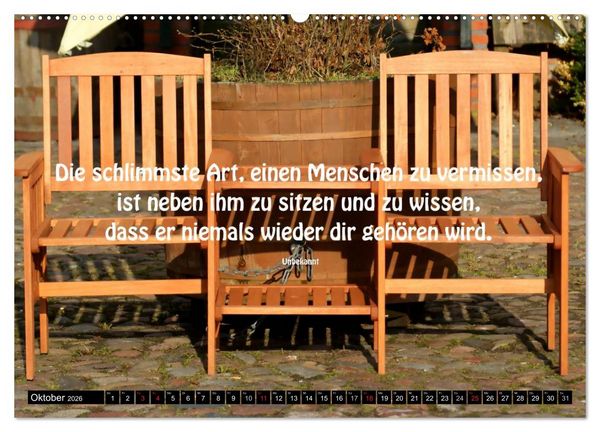 Produktbild: Weisheiten, Zitate und Spr&uuml;che - Ein Jahr voller Gedanken 2026 (hochwertiger Premium Wandkalender 2026 DIN A2 quer), Kunstdruck in Hochglanz