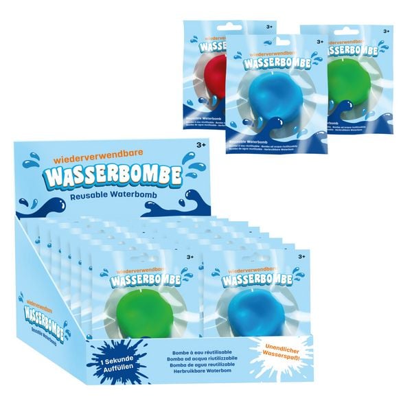 Wasserbombe wiederverwendbar rot blau grün 6cm 3fach sortiert