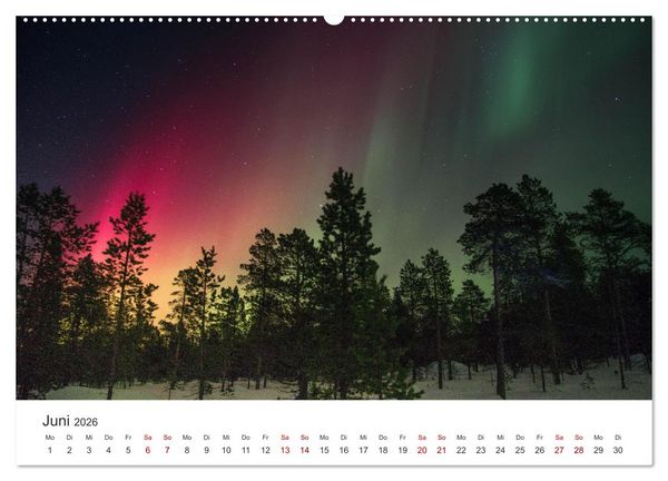 Produktbild: Polarlichter - Einzigartige Himmelsph&auml;nomene im Norden (Wandkalender 2026 DIN A2 quer), CALVENDO Monatskalender