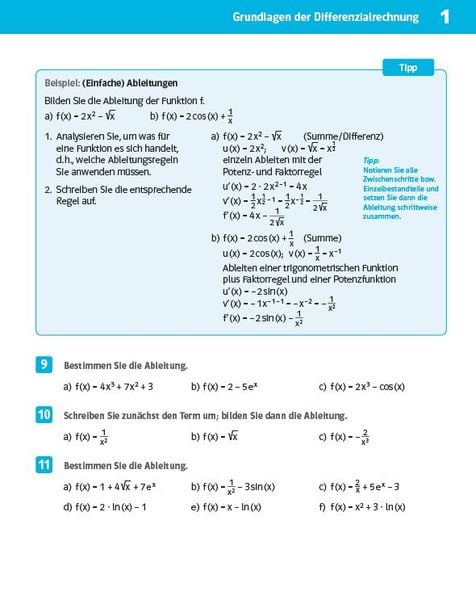 Produktbild: Klett Sicher im Abi 10-Minuten-Training Oberstufe Mathematik Differenzialrechnung