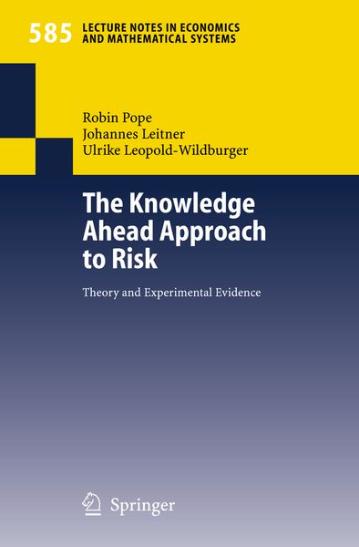 Produktbild: The Knowledge Ahead Approach to Risk
