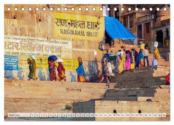 Produktbild: INDIEN Allahabad Haridwar Varanasi Vrindavan (Tischkalender 2026 DIN A5 quer), CALVENDO Monatskalender