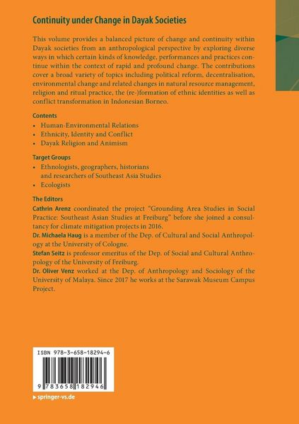 Produktbild: Continuity under Change in Dayak Societies