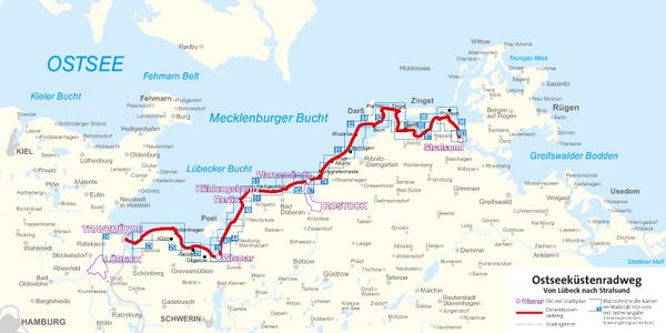 Produktbild: KOMPASS Fahrradf&uuml;hrer Ostseek&uuml;sten-Radweg 2, von L&uuml;beck nach Stralsund